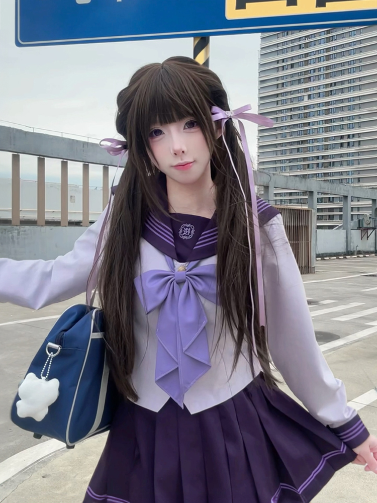 セーラー服 リボン飾り 学園風セーラーブラウス