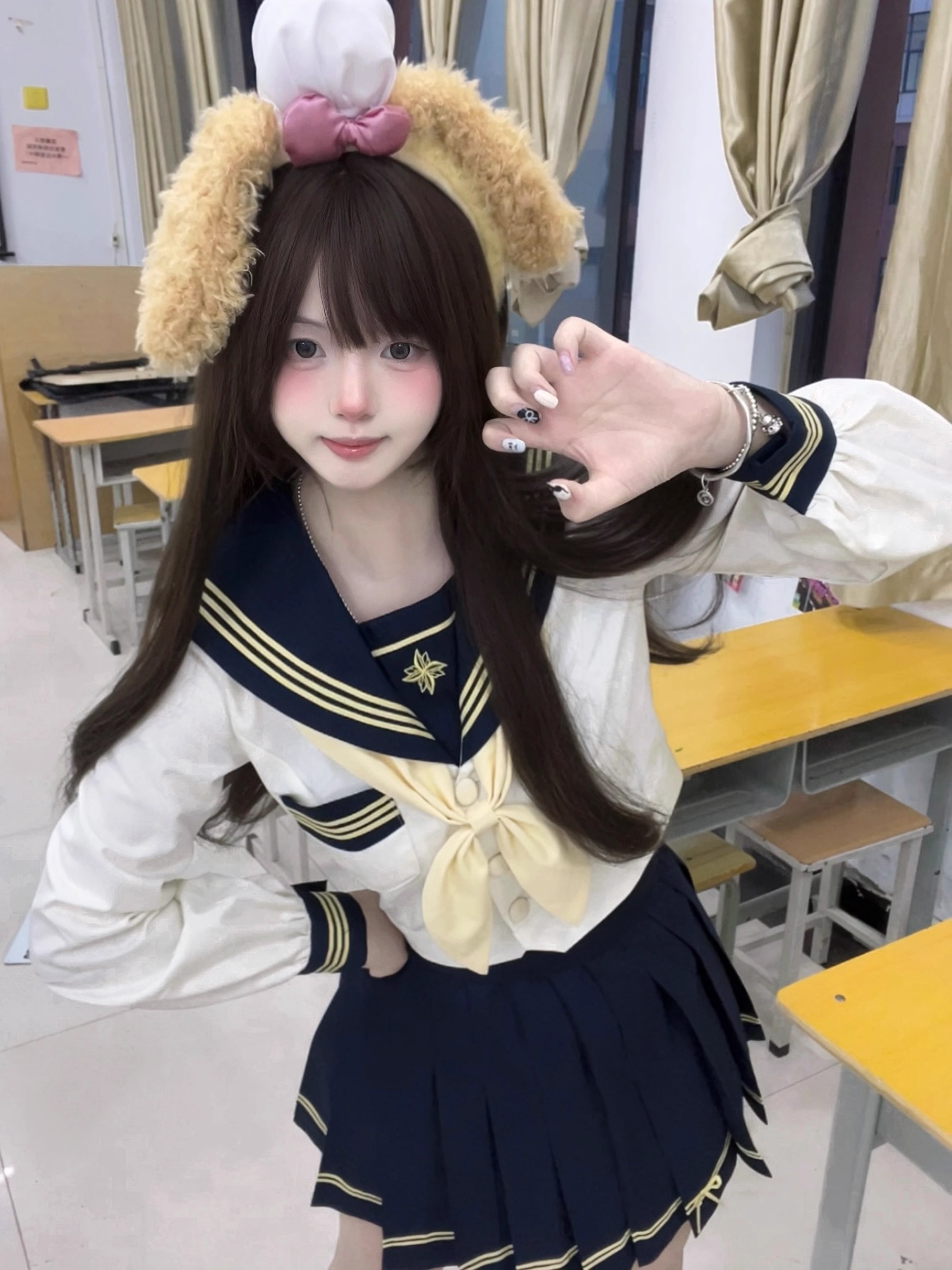 セーラー服 刺繍入りマリンセーラーブラウス