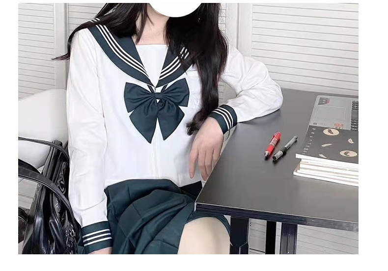 セーラー服 伝統美学 リボン付きセーラートップス