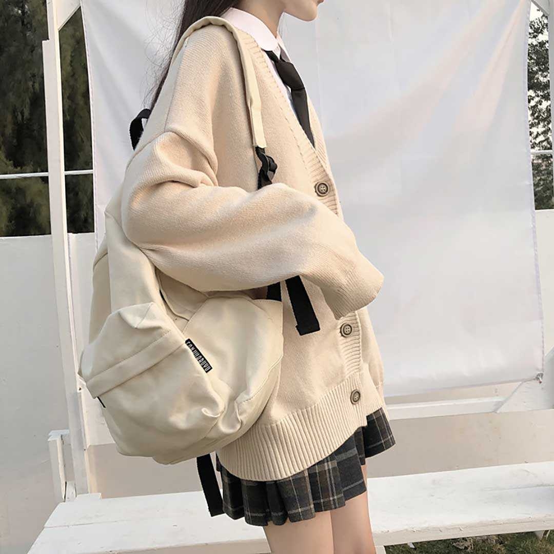 セーラー服 学生服ニットカーディガン ベージュ 制服 男女兼用 中学高校