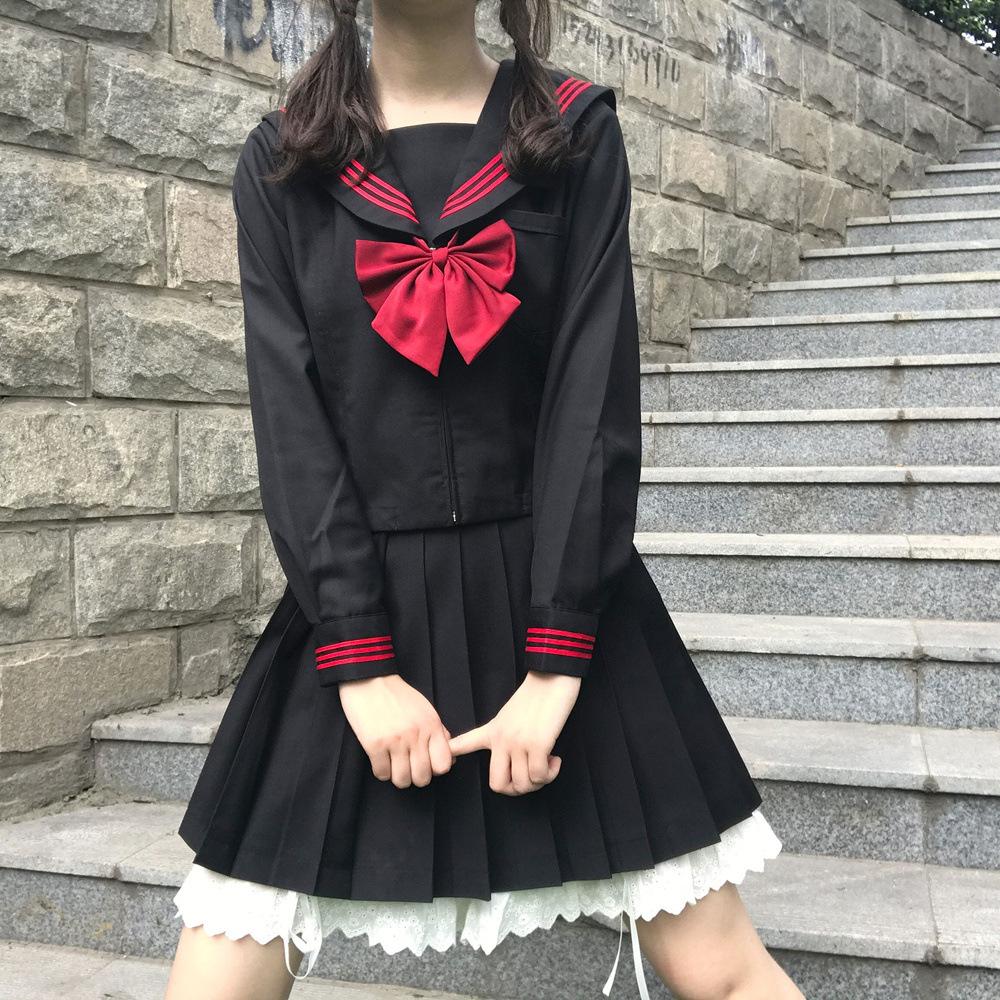 セーラー服 リボン付き伝統デザインセーラー服