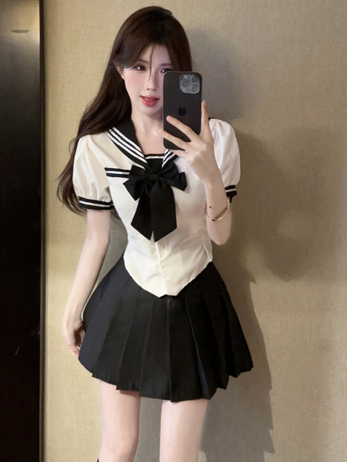 セーラー服 パフスリーブ リボン セーラーブラウス