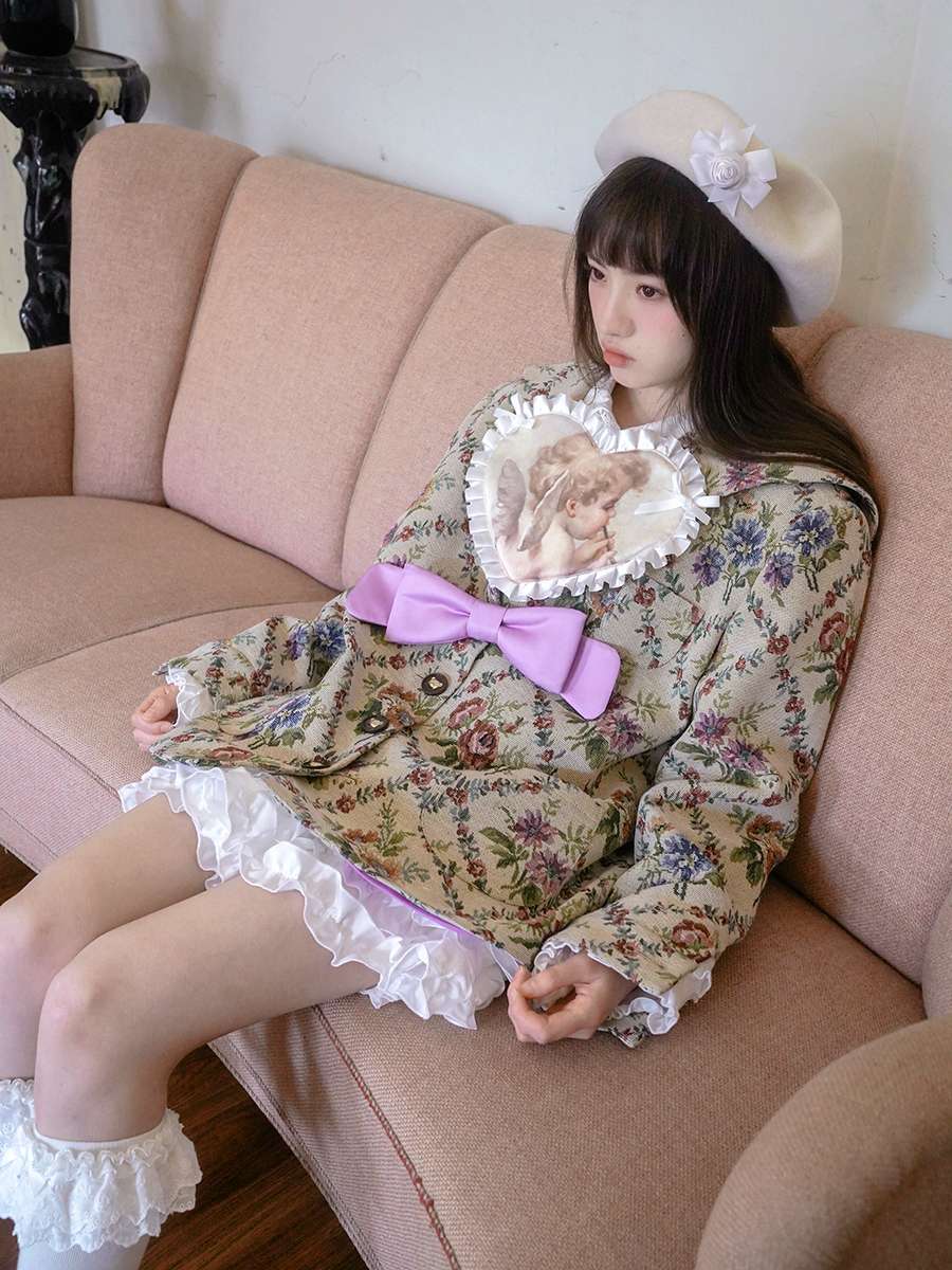 セーラー服  天使のプリントフローラルセーラージャケット