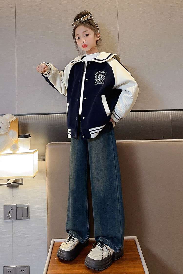 セーラー服  レトロ学院風バイカラーセーラージャケット