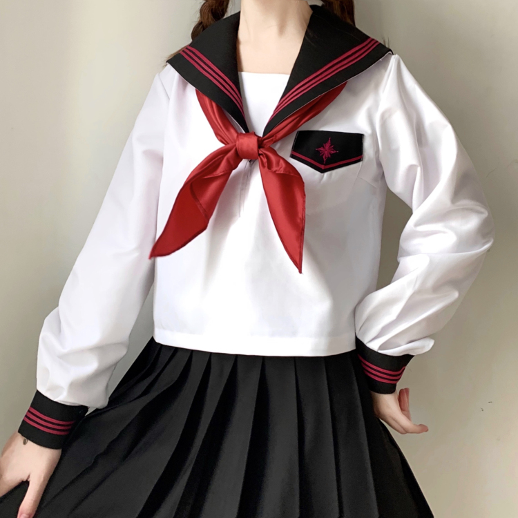 セーラー服 星型ワッペン付きマリン風セーラートップス