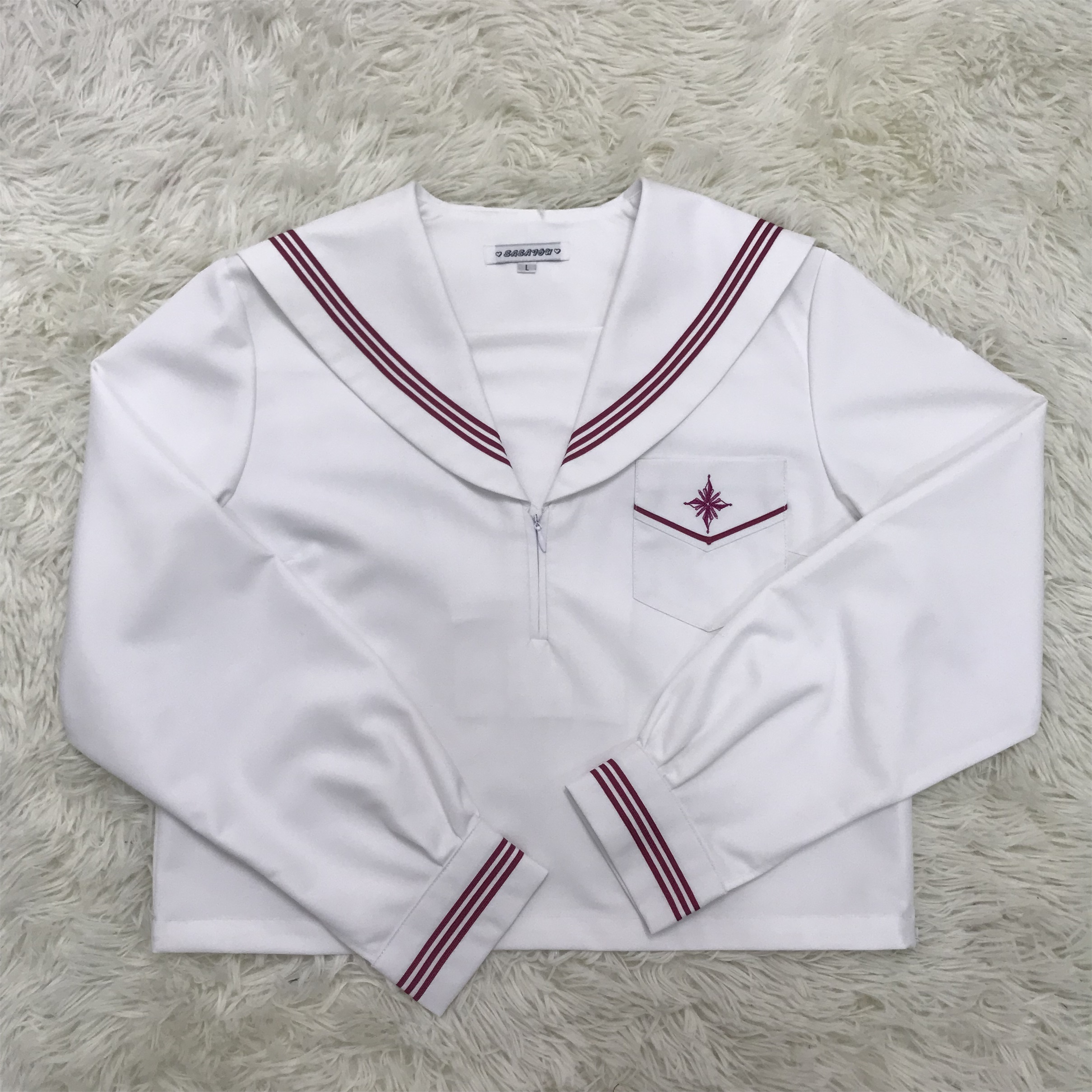 セーラー服 星型ワッペン付きマリン風セーラートップス