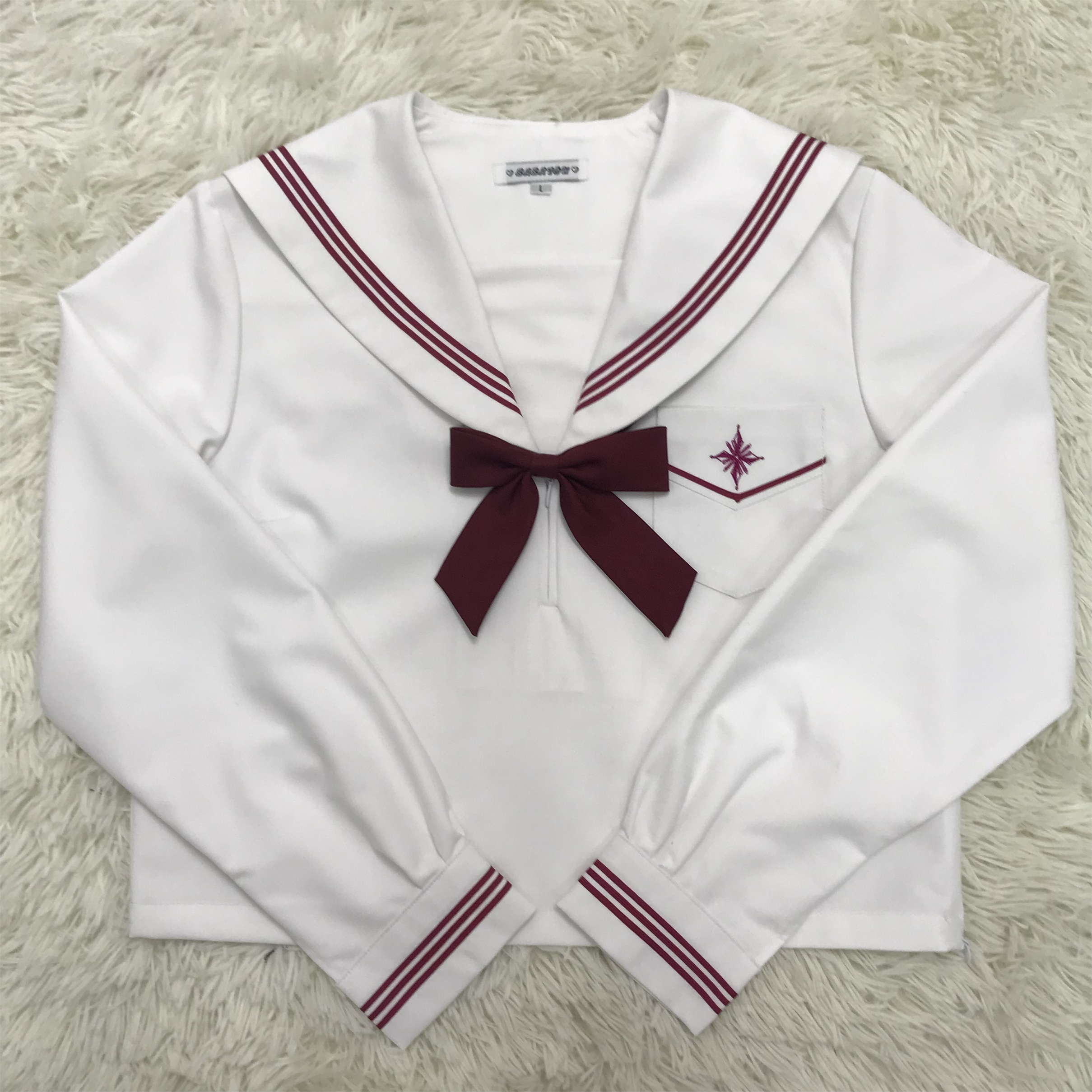 セーラー服 星型ワッペン付きマリン風セーラートップス