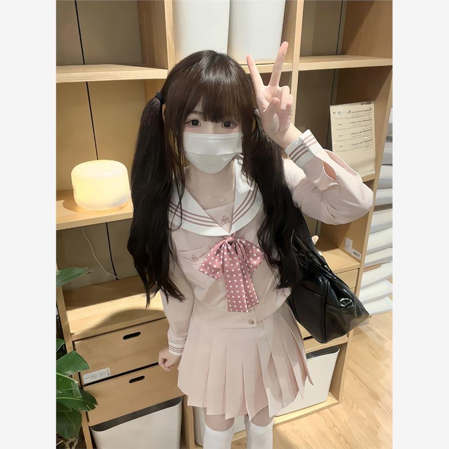 セーラー服 さくら刺繍入り水玉リボンセーラー服