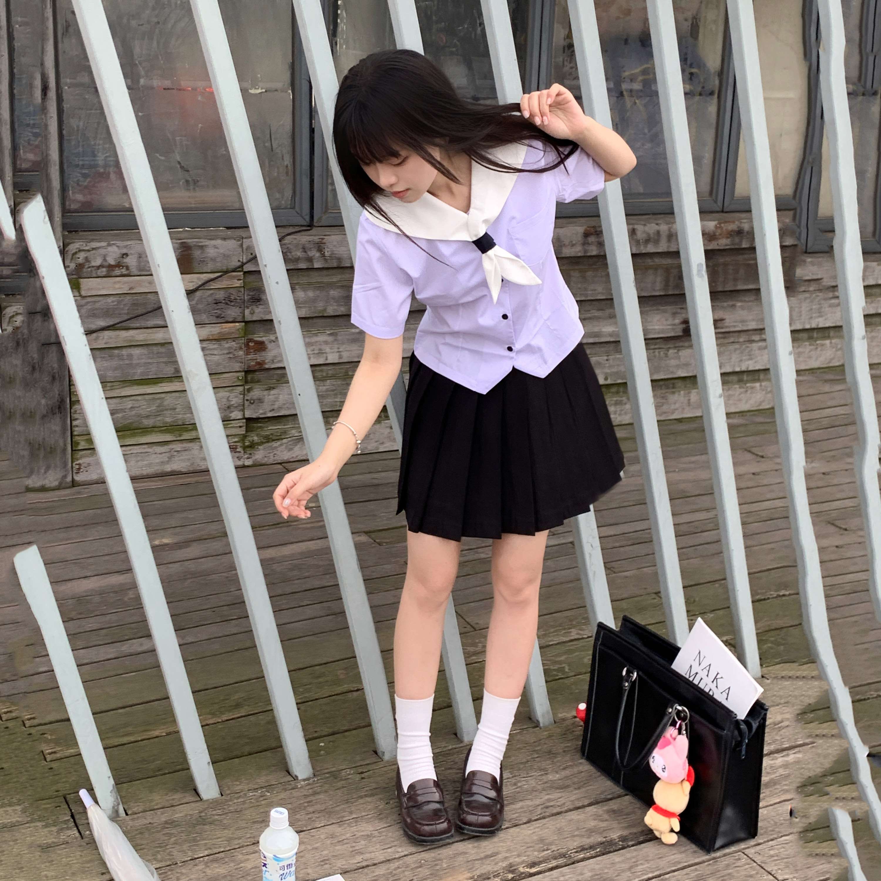 パステルカラー 清楚なセーラー服セット