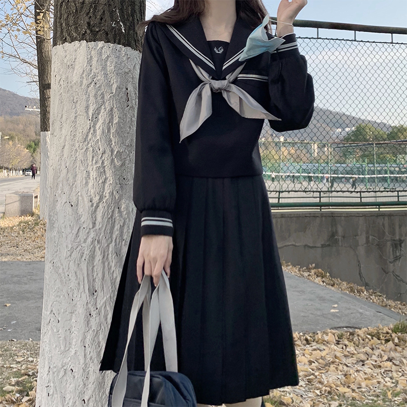 セーラー服 学園風セーラーカラー長袖ブラウス