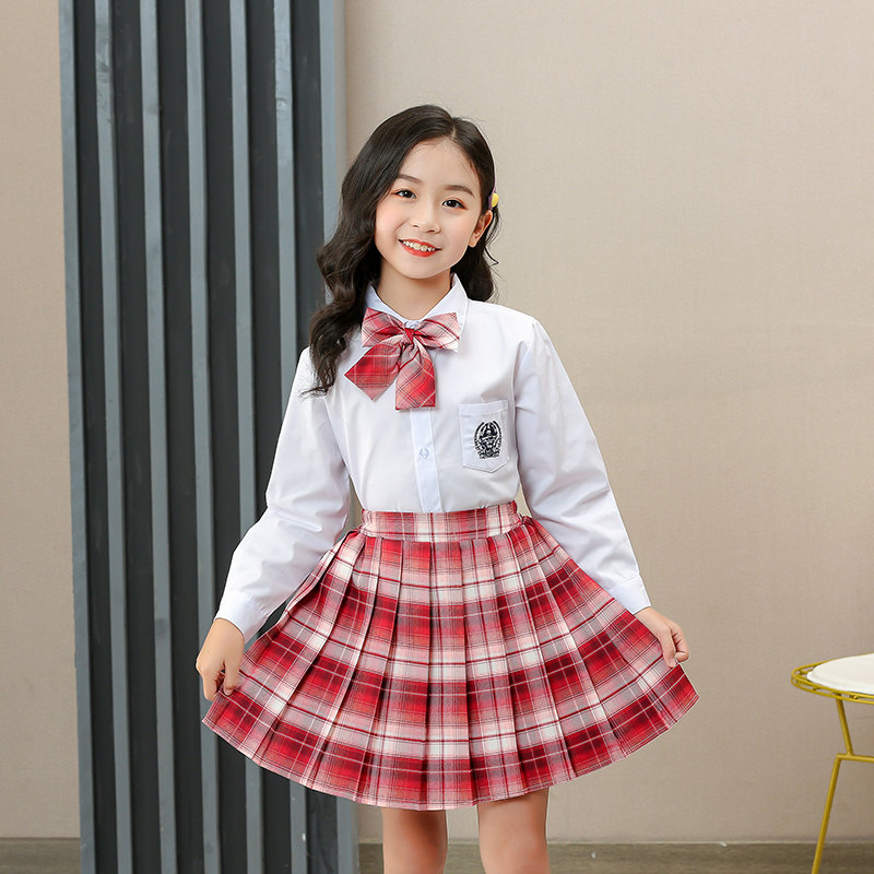 セーラー服 学園風エンブレム付き長袖制服ブラウス