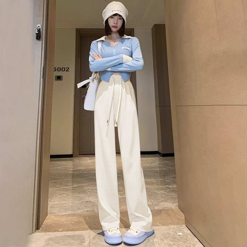 フレアパンツ リラックス紐付きワイドフレアパンツ