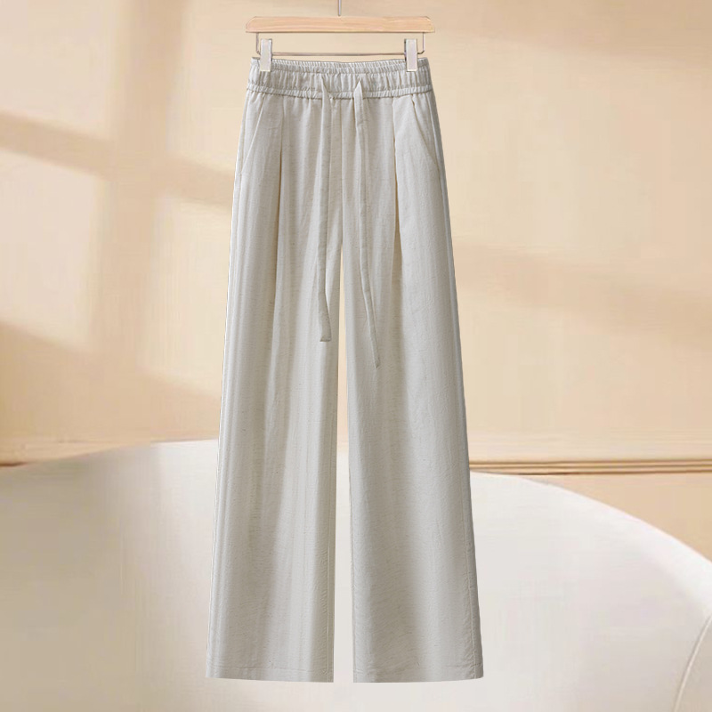 フレアパンツ リブウエストゴム紐付きフレアパンツ