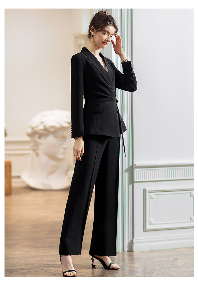 フレアパンツ ウエストリボン付きフレアパンツスーツセット