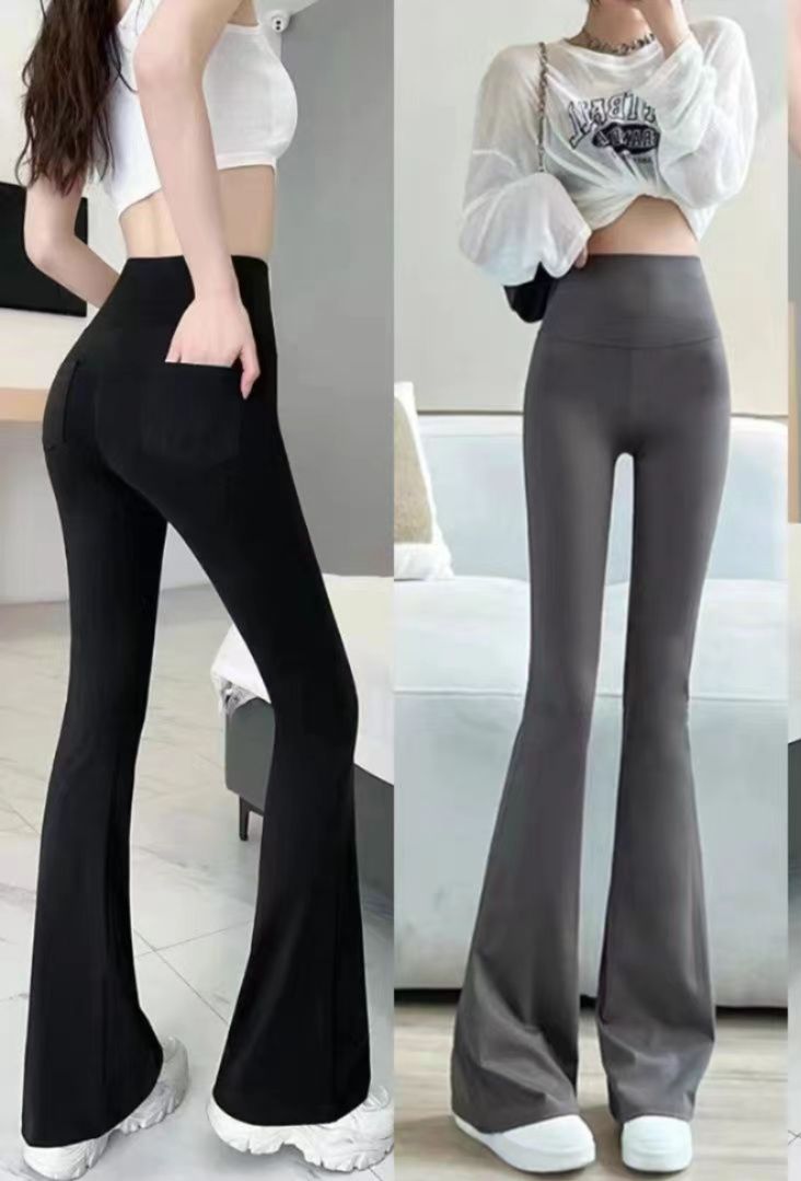 フレアパンツ 美脚効果フレアレギンスパンツ