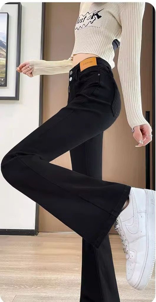 フレアパンツ 美脚効果抜群フレアデニム