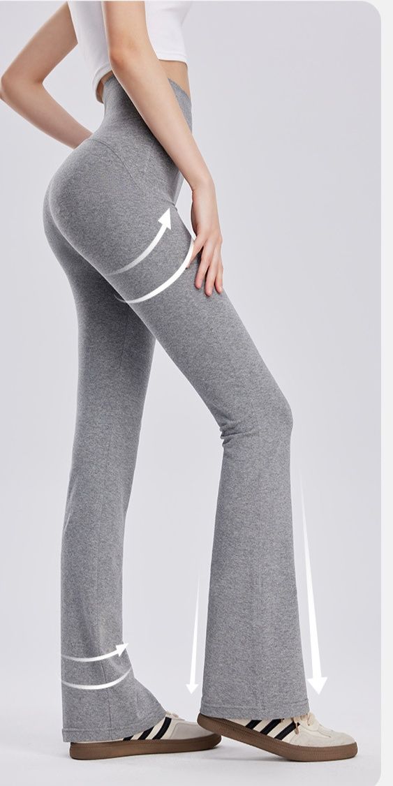 フレアパンツ 美脚シルエットフレアレギンス