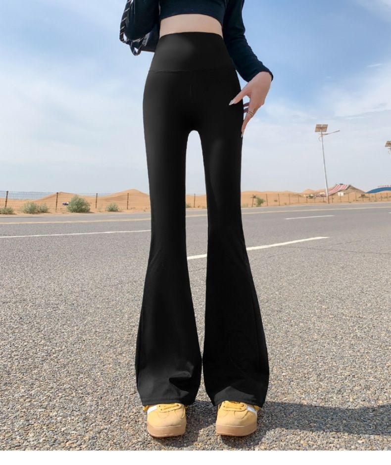 フレアパンツ 美脚ラインフレアパンツレギンス