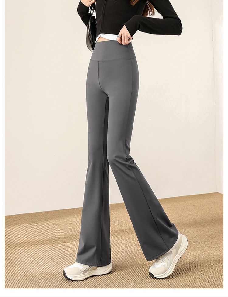 フレアパンツ 美脚ストレッチフレアレギンス