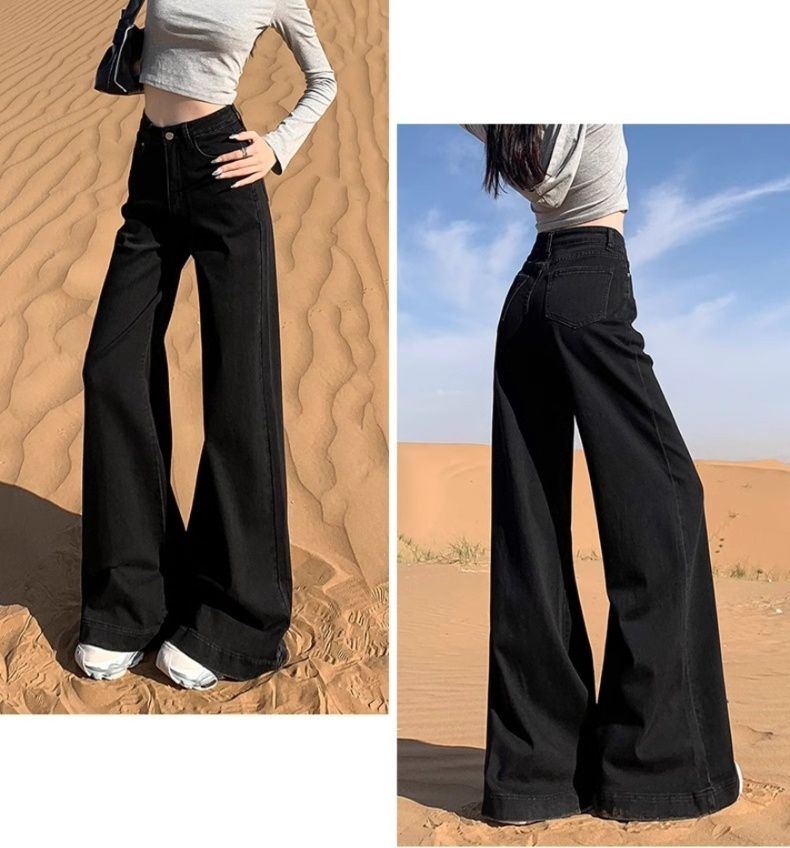 フレアパンツ 極上美脚ワイドフレアデニム