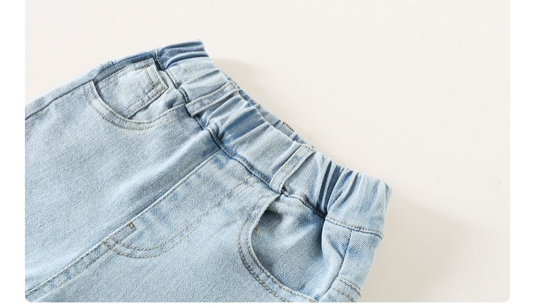 フレアパンツ レース縁取りフレアデニムパンツ