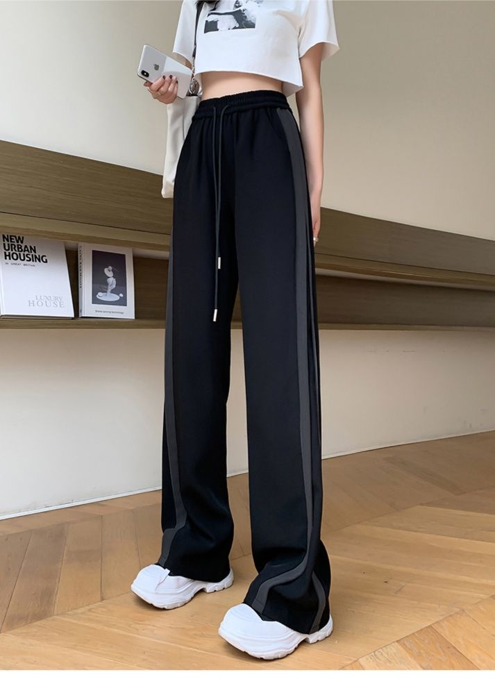 フレアパンツ サイドライン美脚フレアスウェット