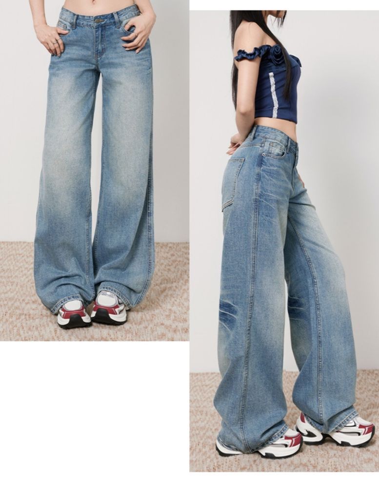 フレアパンツ 美脚強調ワイドフレアデニム