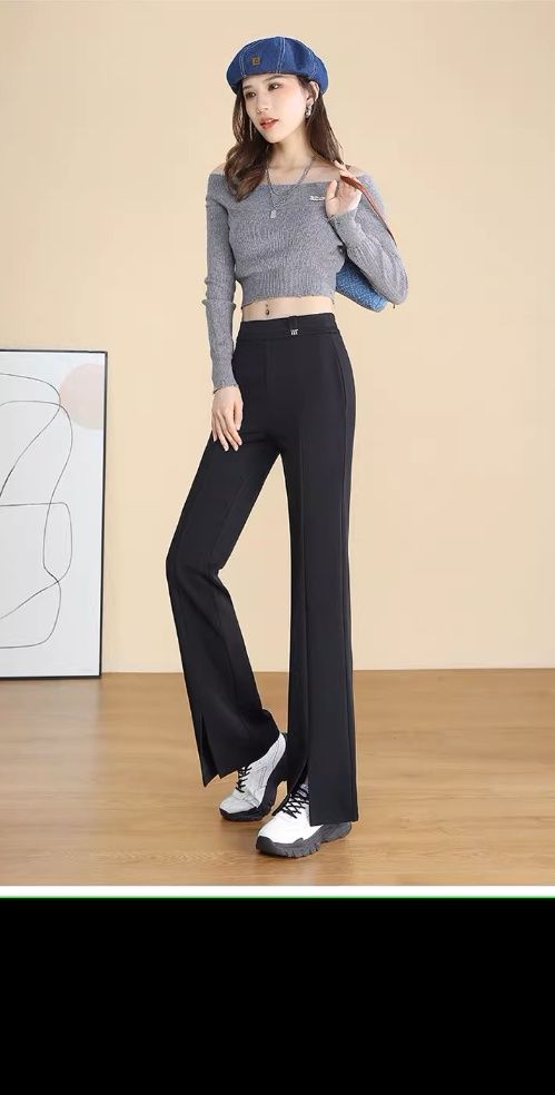 フレアパンツ 優雅なゆとりフレアスラックス