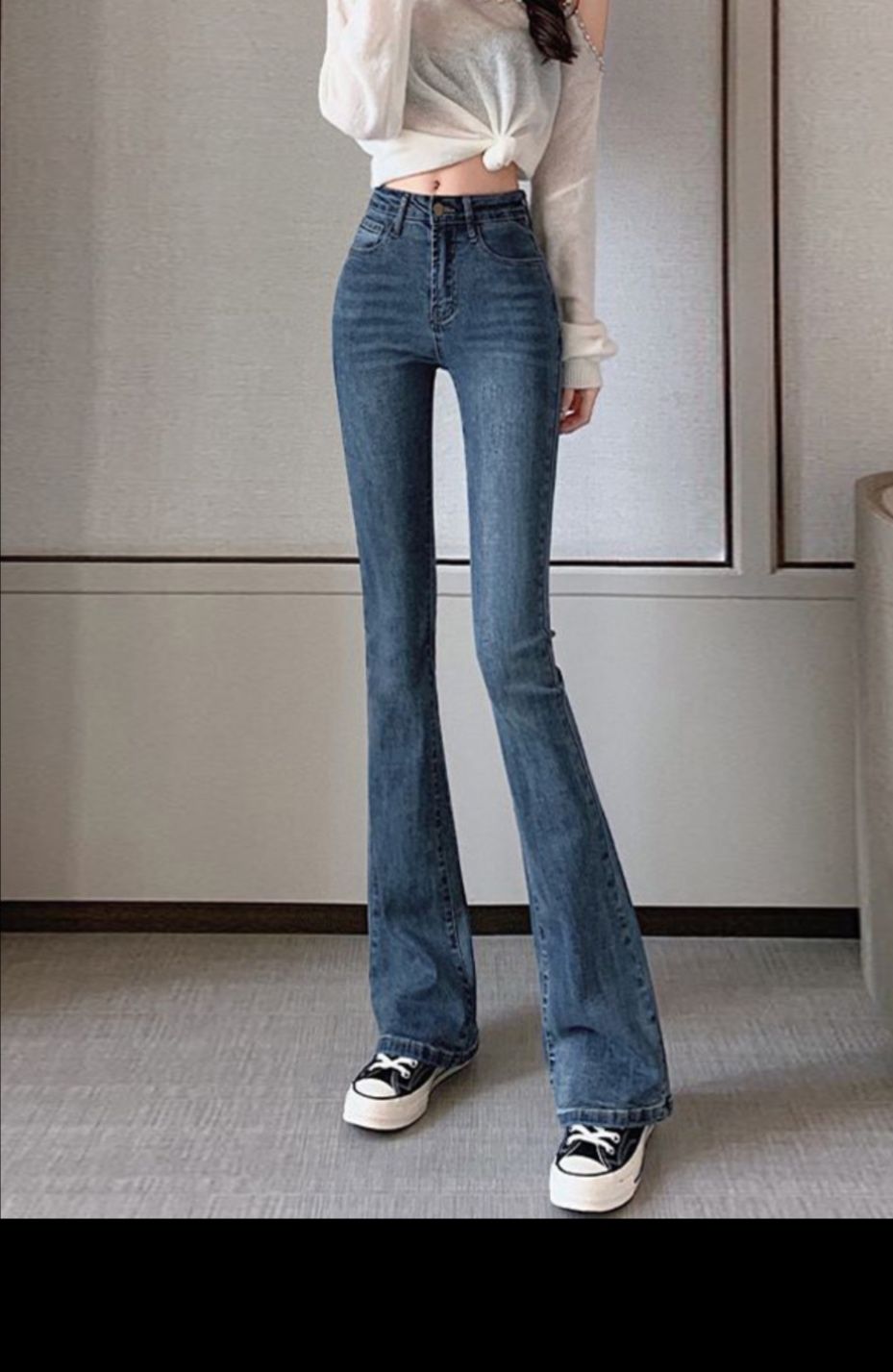フレアパンツ 美脚効果抜群のフレアデニム