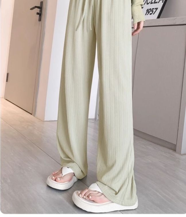 フレアパンツ 縦縞リラックスフレアパンツ