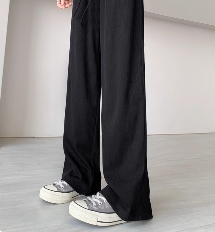 フレアパンツ 縦縞リラックスフレアパンツ