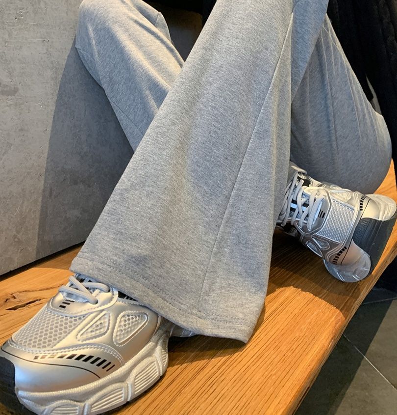 フレアパンツ 裾広がりリラックススウェットパンツ