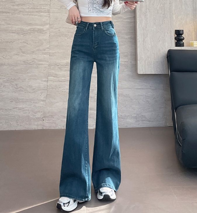 フレアパンツ 脚長効果抜群フレアデニム