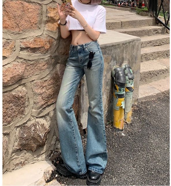 フレアパンツ 裾広がり美脚デニムフレア