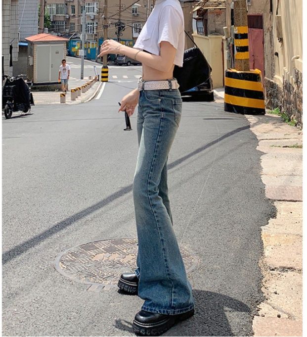 フレアパンツ 裾広がり美脚デニムフレア