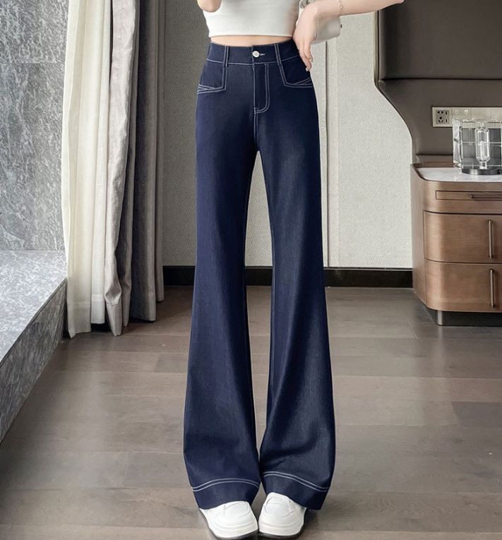 フレアパンツ 美脚引き立てハイウエストフレアデニム