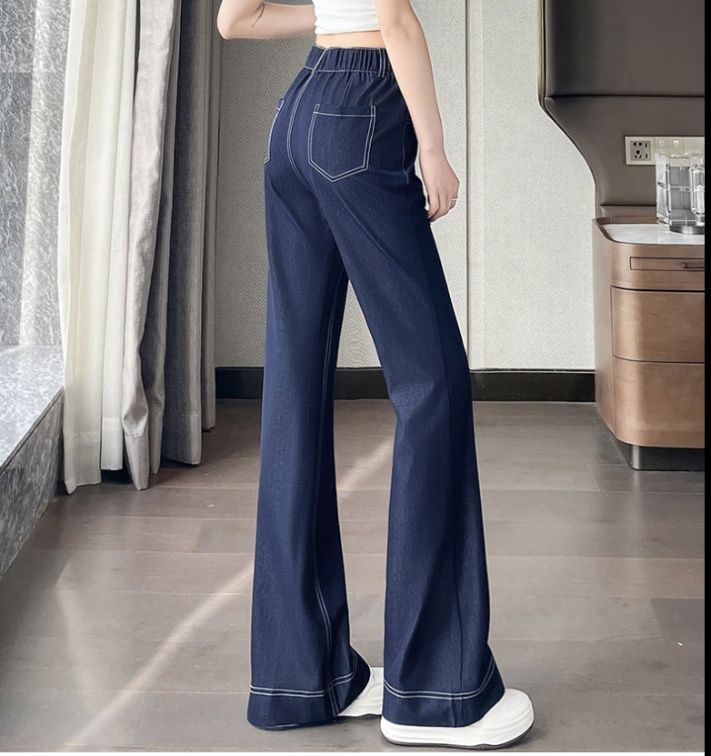フレアパンツ 美脚引き立てハイウエストフレアデニム
