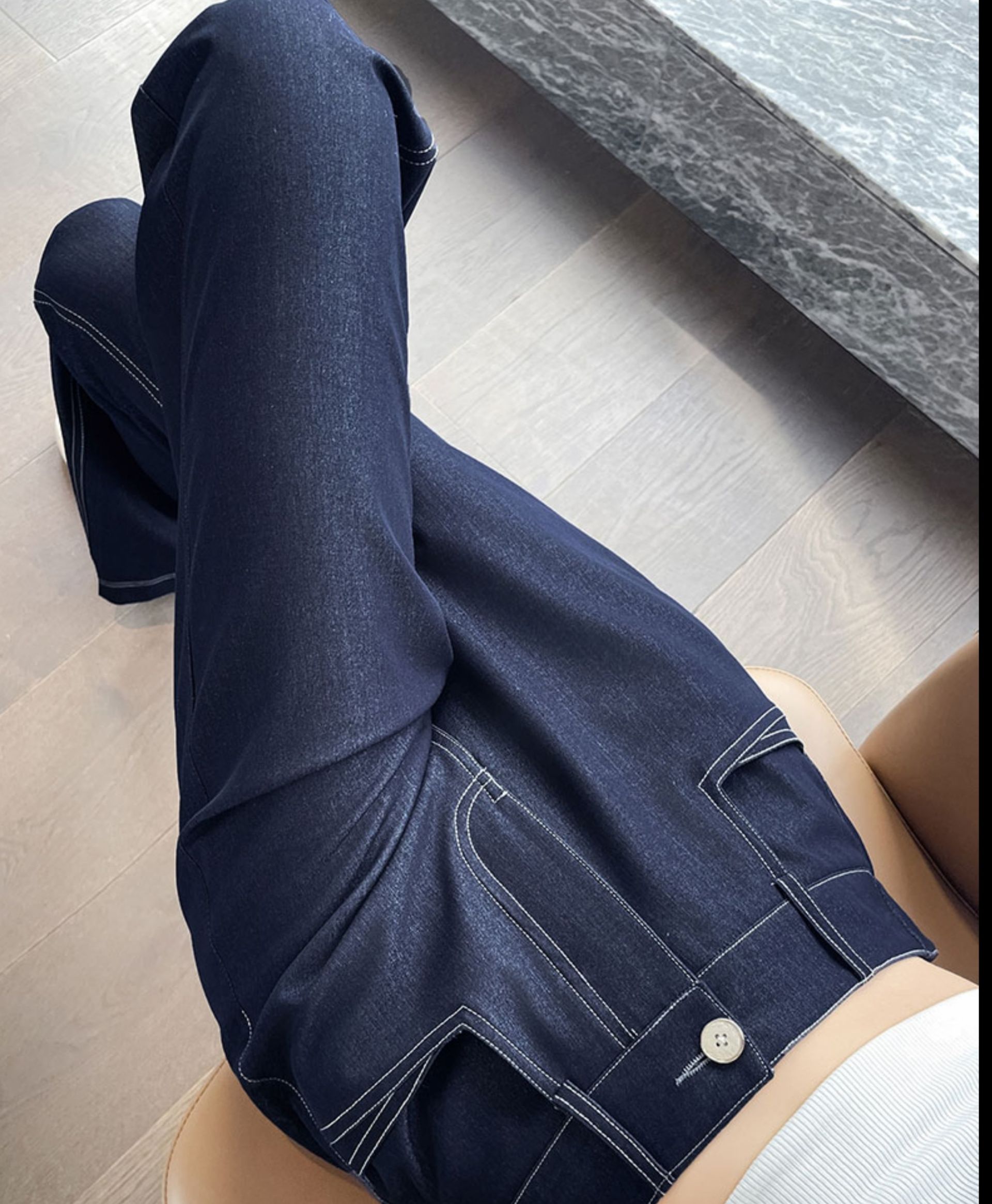 フレアパンツ 美脚引き立てハイウエストフレアデニム