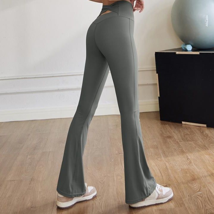 フレアパンツ すっきり美脚フレアレギンス