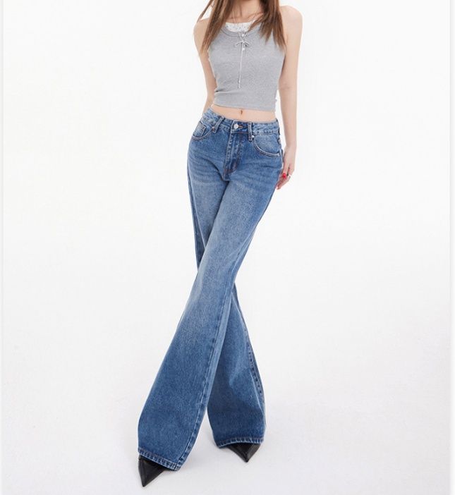 フレアパンツ 美脚強調ドラマティックフレアデニム
