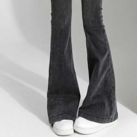 フレアパンツ 美脚魅せる高腰フレアデニム