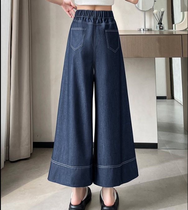 フレアパンツ 極上ゆったりワイドフレアデニム
