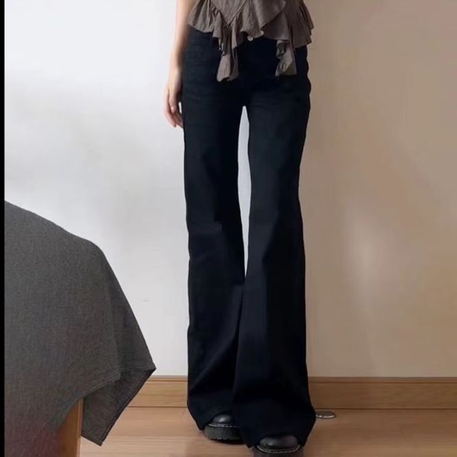 フレアパンツ レトロ美脚フレアデニム