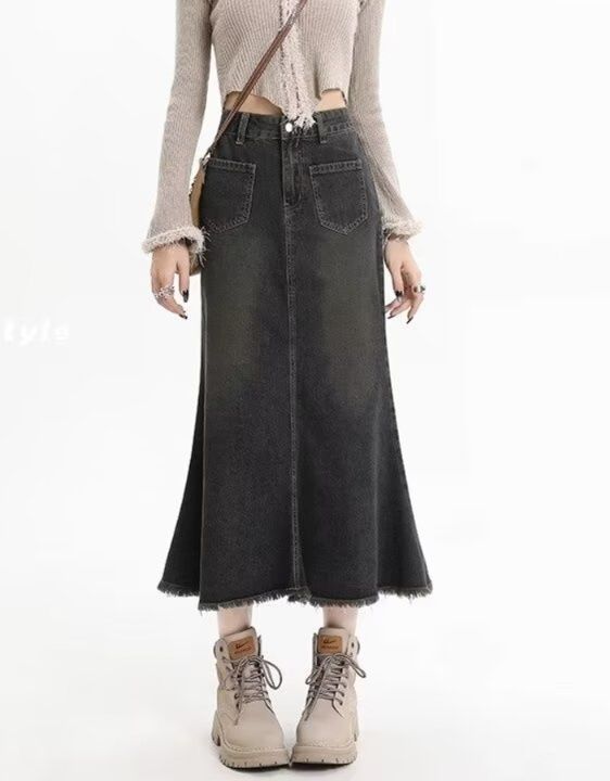 フレアパンツ 裾広がりヴィンテージロングスカート