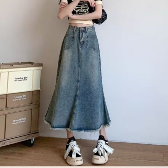 フレアパンツ 裾広がりヴィンテージロングスカート