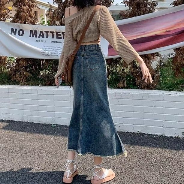 フレアパンツ 裾広がりヴィンテージロングスカート