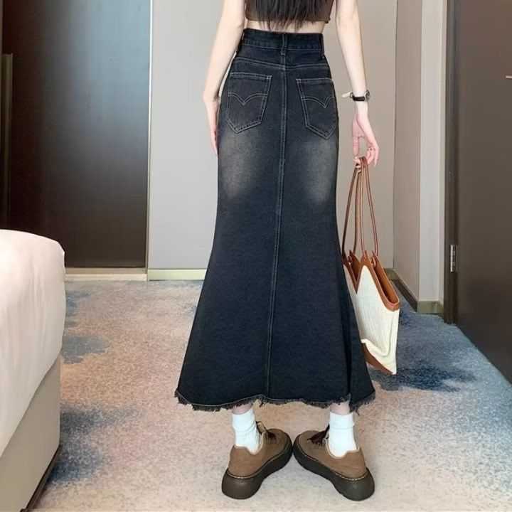 フレアパンツ マーメイドラインデニムスカート