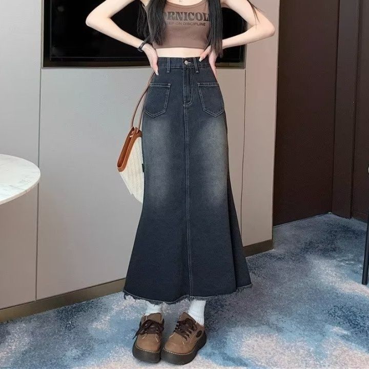 フレアパンツ マーメイドラインデニムスカート