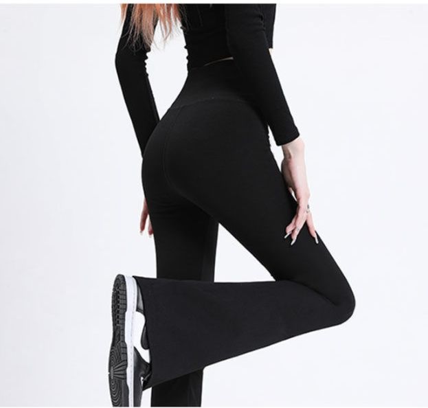 フレアパンツ すっきりシルエットフレアレギンス