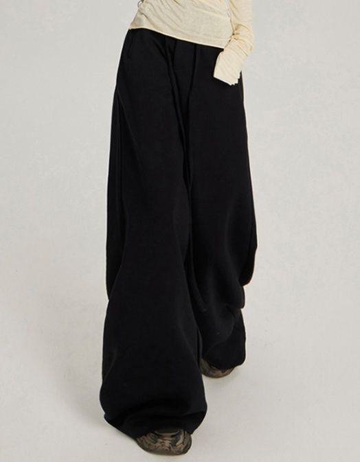 フレアパンツ ゆったりドレープフレアパンツ
